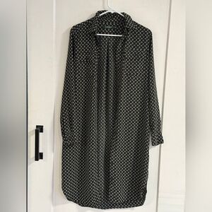 Ralph Lauren Black and White Geometric Long Sleeve Dress